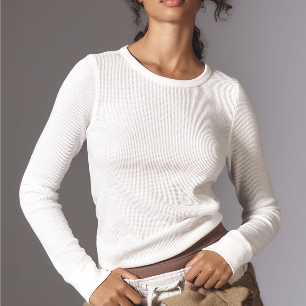Daily Practice by Anthropologie Thermal Tee -ivory